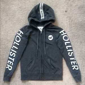 Hollister Charcoal Zip-Up Hoodie